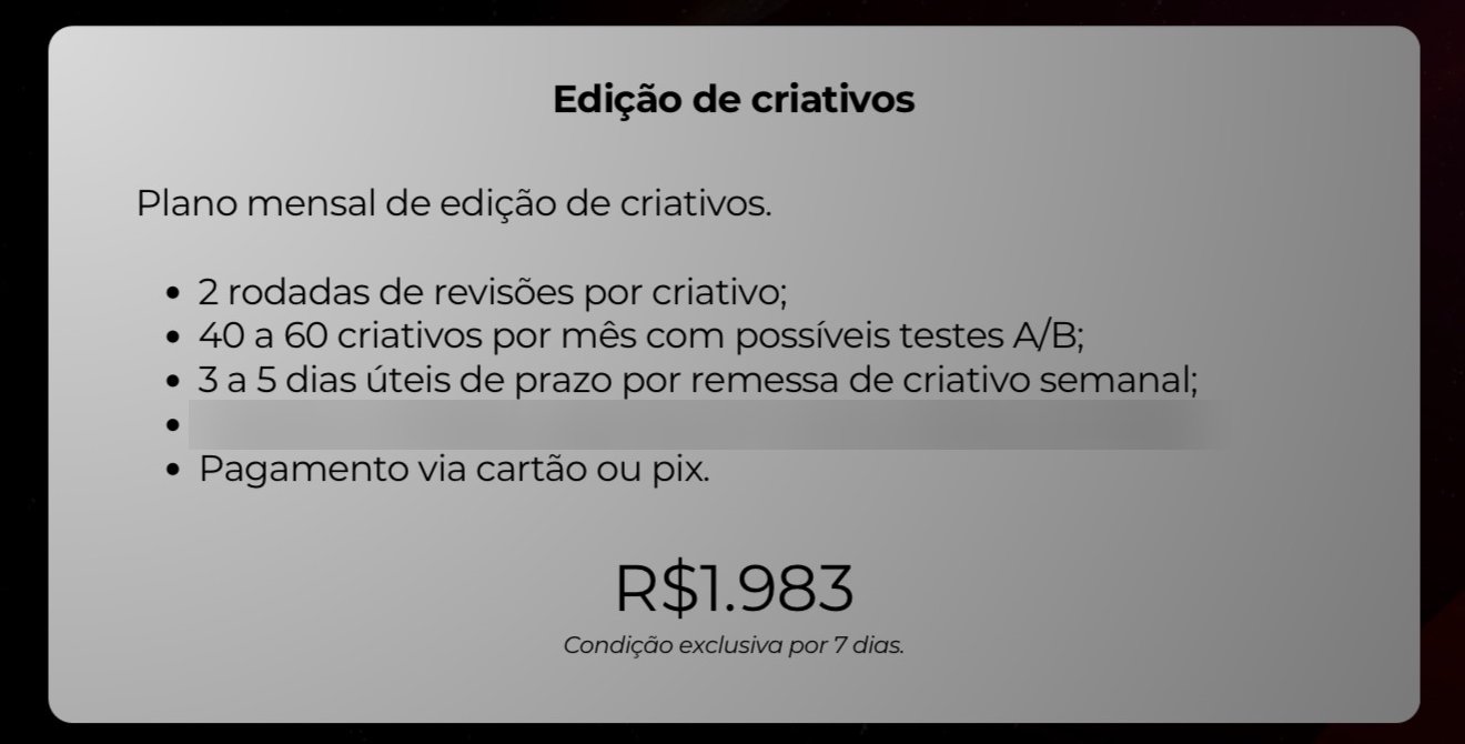 Orçamento de agência: R$1.983 por mês